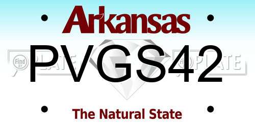 PVGS42 Arkansas License Plate