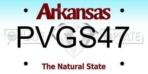 PVGS47 Arkansas License Plate