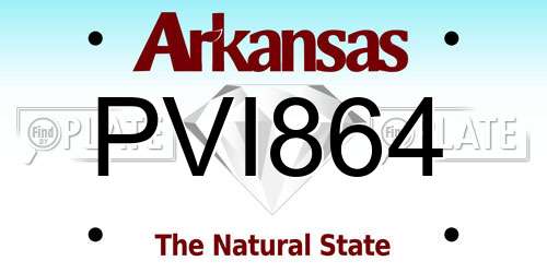 PVI864 Arkansas License Plate