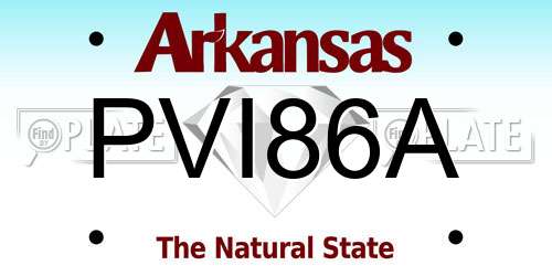 PVI86A Arkansas License Plate