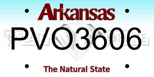 PVO3606 Arkansas License Plate