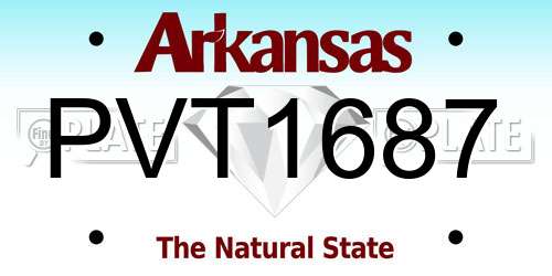 PVT1687 Arkansas License Plate