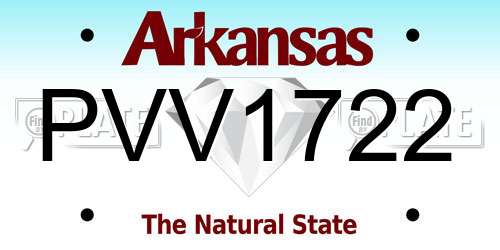 PVV1722 Arkansas License Plate