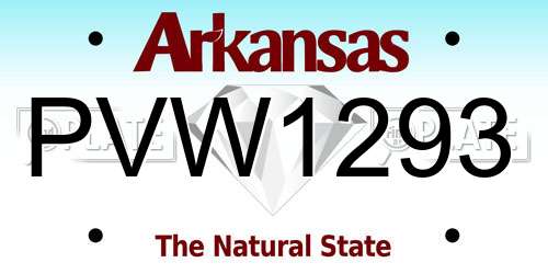 PVW1293 Arkansas License Plate