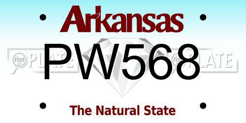PW568 Arkansas License Plate