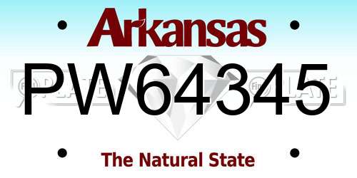 PW64345 Arkansas License Plate