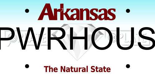 PWRHOUS Arkansas License Plate