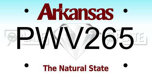 PWV265 Arkansas License Plate