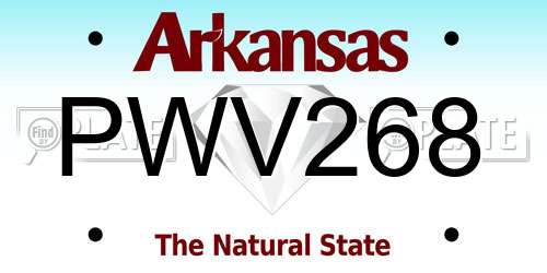 PWV268 Arkansas License Plate