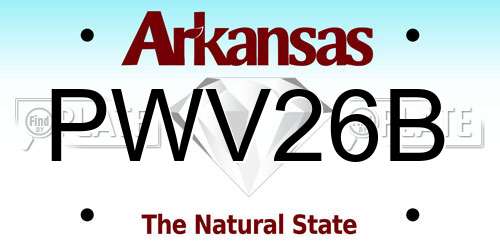 PWV26B Arkansas License Plate