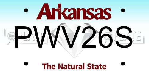 PWV26S Arkansas License Plate
