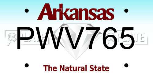 PWV765 Arkansas License Plate