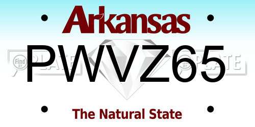 PWVZ65 Arkansas License Plate