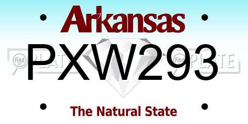 PXW293 Arkansas License Plate