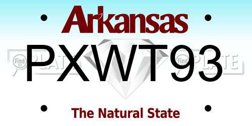 PXWT93 Arkansas License Plate