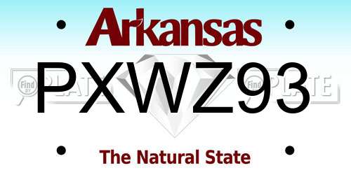 PXWZ93 Arkansas License Plate