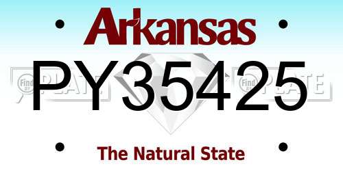 PY35425 Arkansas License Plate