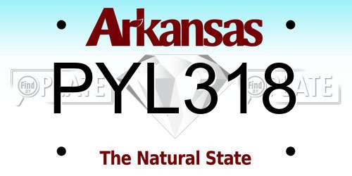 PYL318 Arkansas License Plate