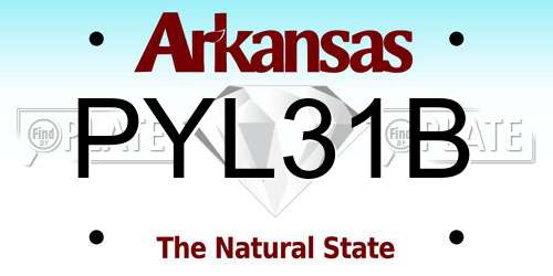 PYL31B Arkansas License Plate