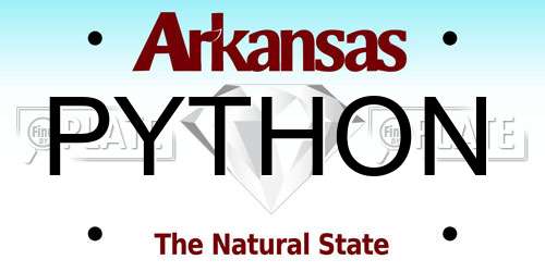 PYTHON Arkansas License Plate