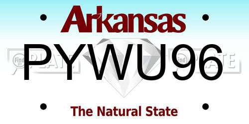 PYWU96 Arkansas License Plate