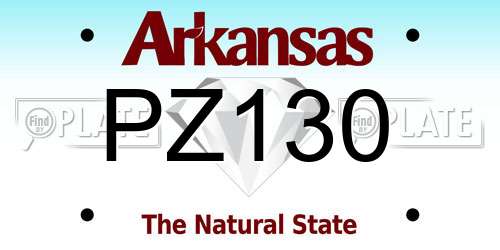 PZ130 Arkansas License Plate