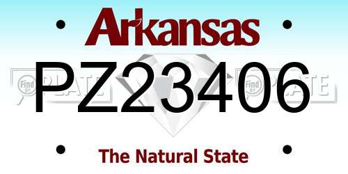 PZ23406 Arkansas License Plate