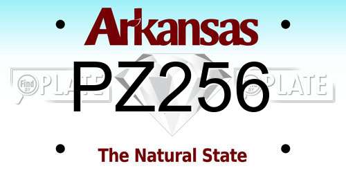 PZ256 Arkansas License Plate
