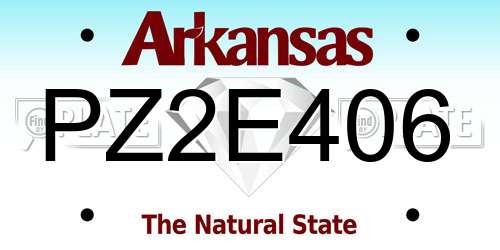 PZ2E406 Arkansas License Plate