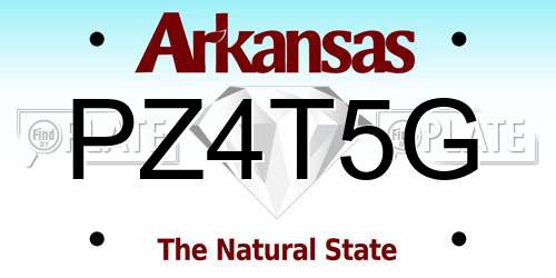 PZ4T5G Arkansas License Plate