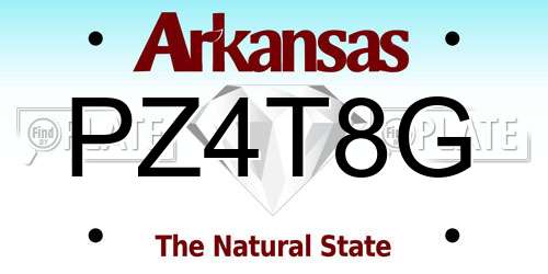 PZ4T8G Arkansas License Plate