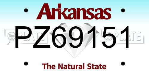 PZ69151 Arkansas License Plate
