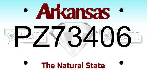 PZ73406 Arkansas License Plate
