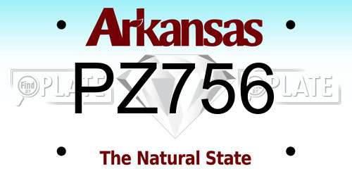 PZ756 Arkansas License Plate
