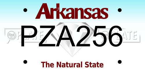 PZA256 Arkansas License Plate