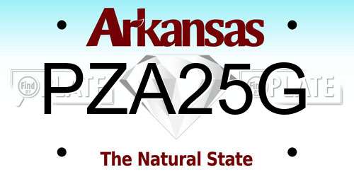 PZA25G Arkansas License Plate