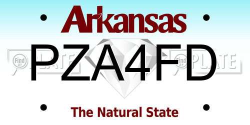PZA4FD Arkansas License Plate