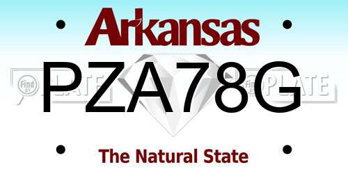 PZA78G Arkansas License Plate