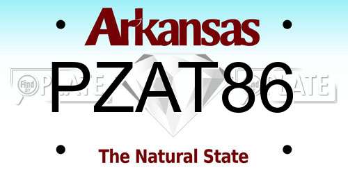 PZAT86 Arkansas License Plate