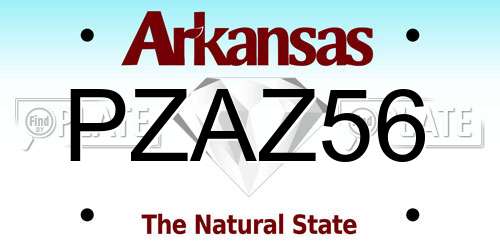 PZAZ56 Arkansas License Plate