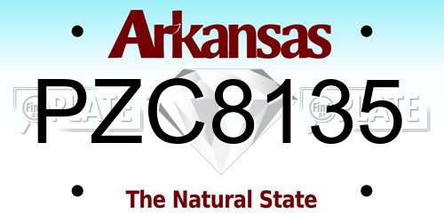 PZC8135 Arkansas License Plate