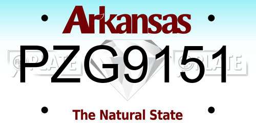 PZG9151 Arkansas License Plate