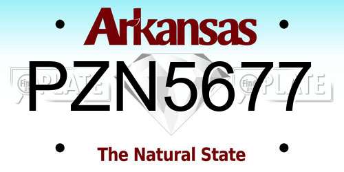 PZN5677 Arkansas License Plate