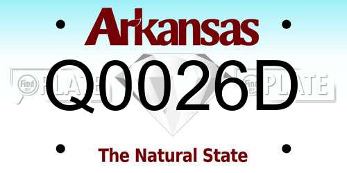 Q0026D Arkansas License Plate