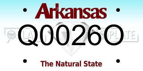 Q0026O Arkansas License Plate