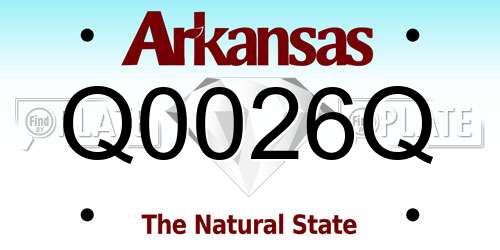 Q0026Q Arkansas License Plate