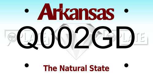 Q002GD Arkansas License Plate