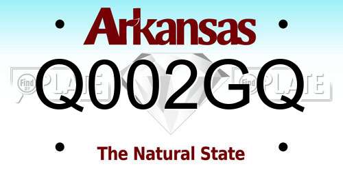 Q002GQ Arkansas License Plate