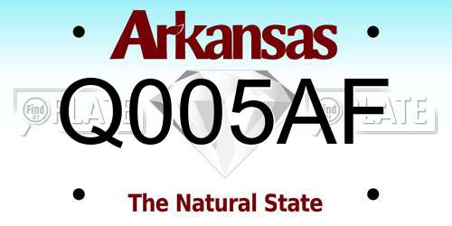 Q005AF Arkansas License Plate