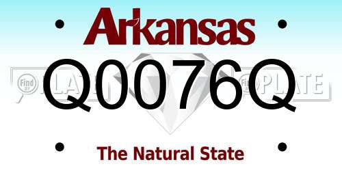 Q0076Q Arkansas License Plate